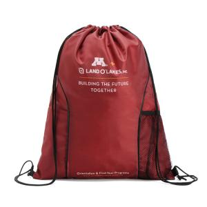 Quality Custom Printed 190T Nylon Red Gym Drawstring Packaging Bags wholesale