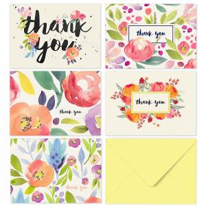 Quality 36 Bulk Custom Size Paper Greeting Card , Watercolor Flower Card With Envelopes wholesale