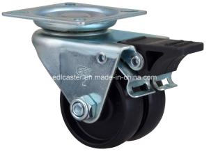 Quality 2mm Thick Bolt Bearing Type 80kg Plate Brake PA Machine Caster 3122-13 for Industrial wholesale