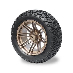 Quality 14'' Bronze Rims And 22x10-14 Tires Combo for Golf Carts/ATV, 4 ply Tubeless wholesale