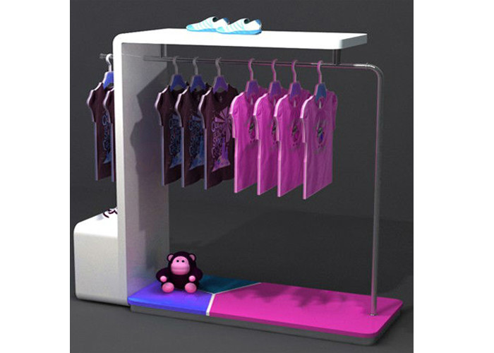 Heavy Duty Wooden Garment Display Stand Portable Colorful Design For Retail Shop