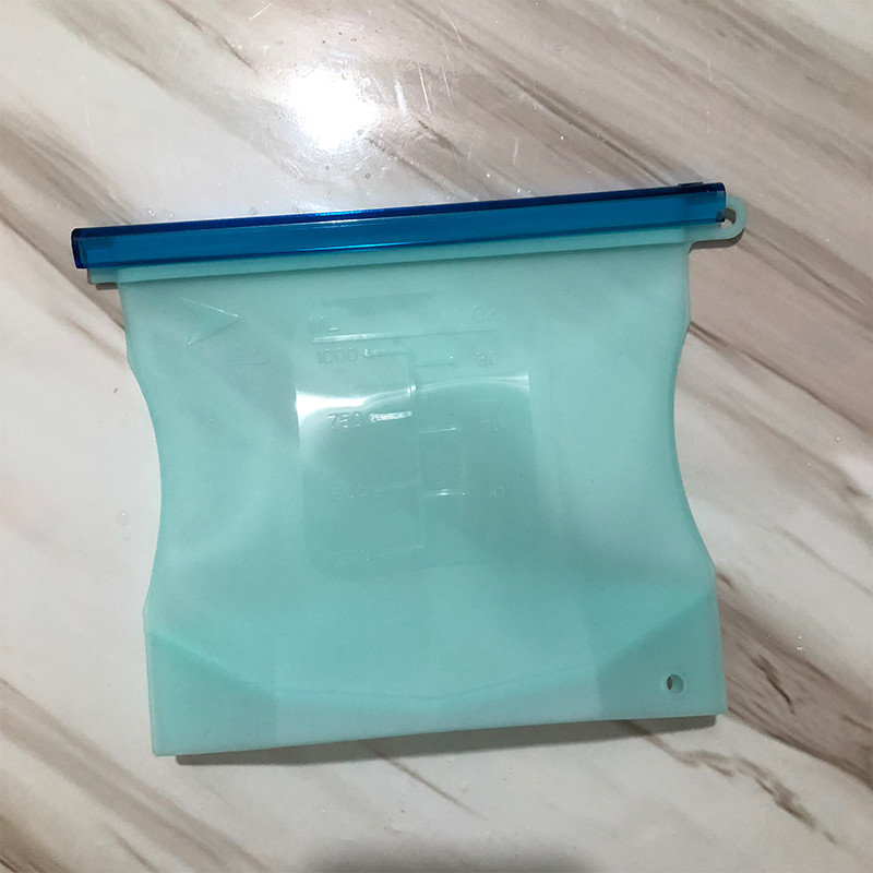 New Eco-friendly Silicone Kitchen Utensils Keeping Fresh Storage Bag 1L 1.5L BPA Free