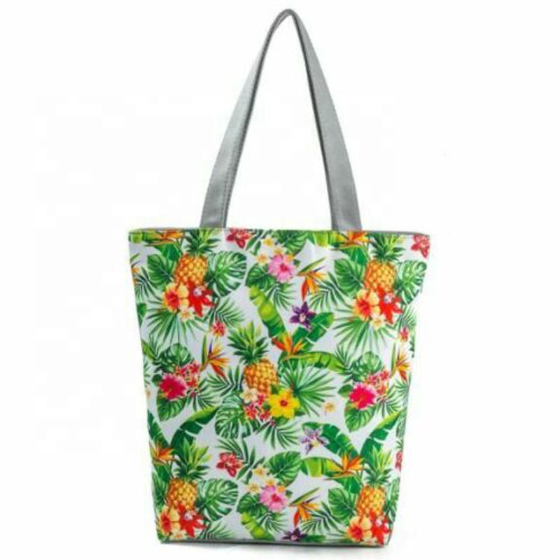Tropical Leaf Lightweight Beach Bag Tote Carrier Single Side Tote Pineapple Leisure