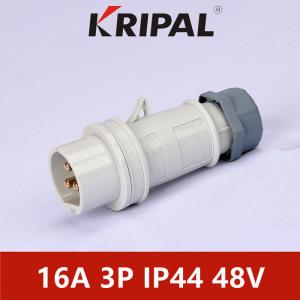 Quality IEC Standard IP44 Waterproof Low Voltage Power Plug 48V 3P 16A 12H wholesale