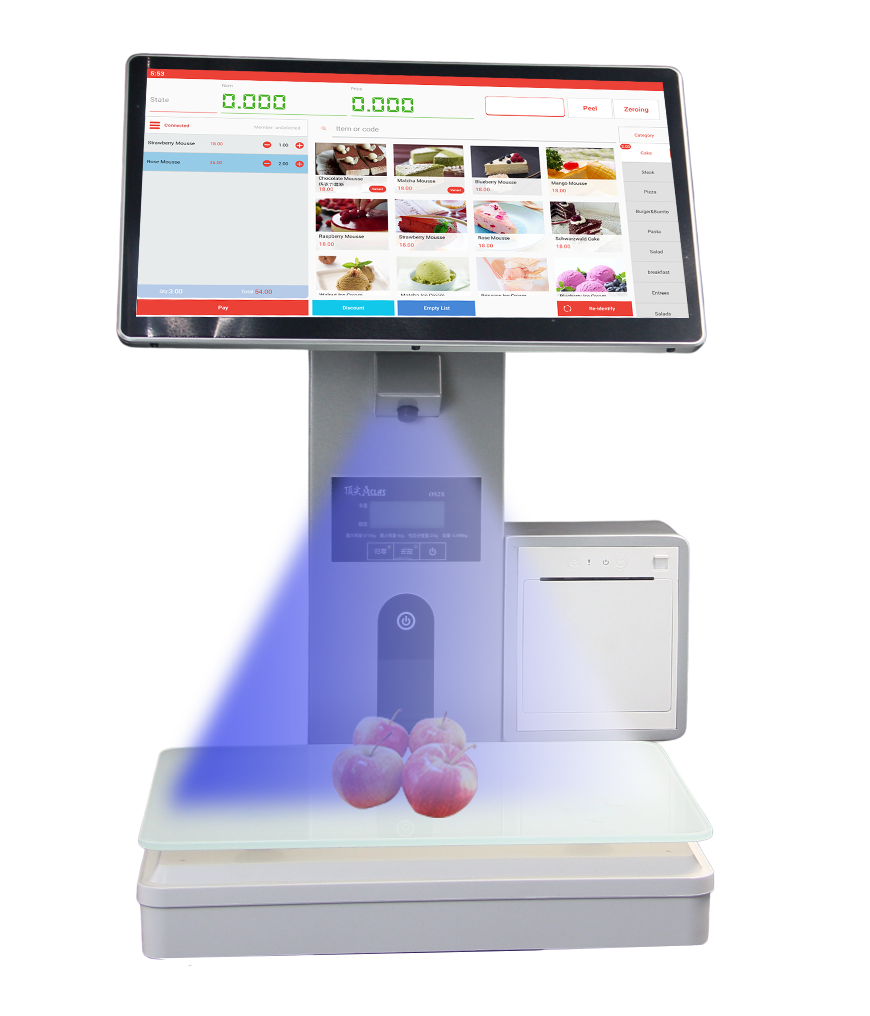 15.6'' Main Screen and 11.6'' Customer Screen Smart AI Scale with NTEP Certification