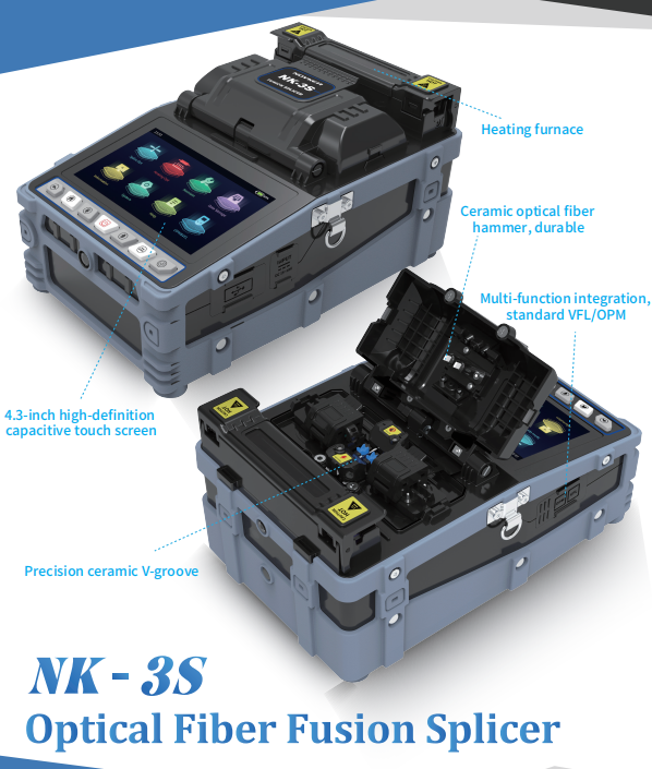 Customized fusion splicer optical fiber splice 7 second rapid fusion welding three in one multifunctional opm vfl Novker NK-3S