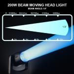 Beam 200W Moving Head Light Eight Prism New Eight-color wheel Effect Stage Light