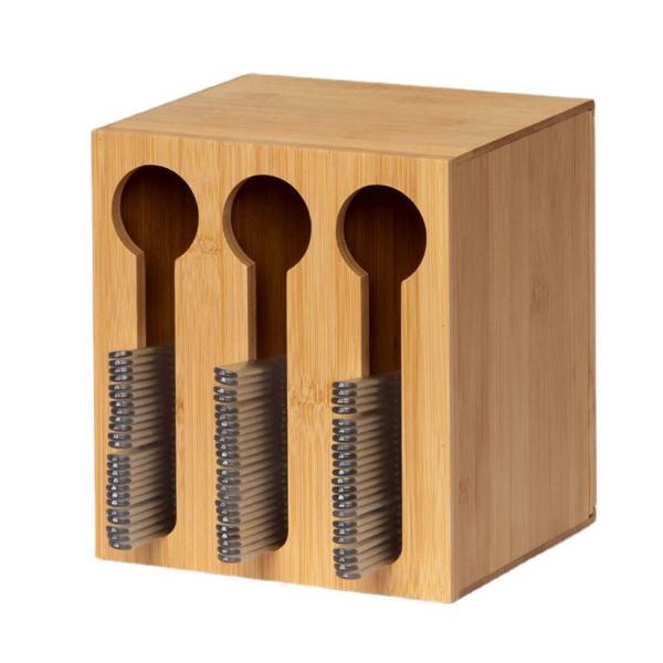 3-6L Bamboo Organizer Boxes Wood Western Restaurant Knife And Fork Cutlery