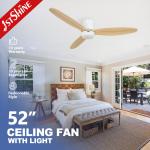 Energy Saving Ceiling Fan 52 Inch 3 Wooden Blades for Home Hotel Office Support