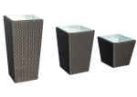Anti Rust Aluminum Frame Rattan Tall Outsite Flower Pots