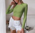 Low Moq Clothing Manufacturer Women'S Sexy Backless Cropped Slim Fit Knit Long