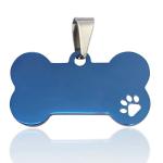 Carved Stainless Steel Dog ID Tags 2cm-6cm SS Dog Tag Black Blue