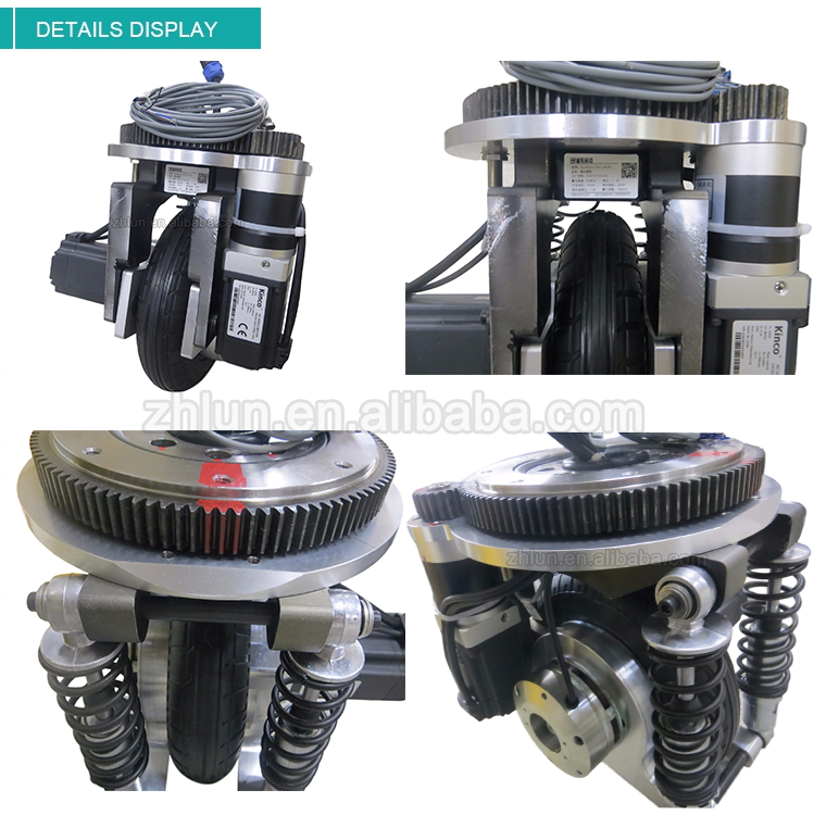 Double Support Damper Structure Motor Robot Drive Wheels 210mm