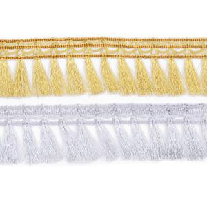 Quality 5.5cm Metallic Gold Silver Tassel Fringe Trim For Cushion wholesale