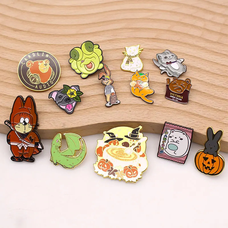 Metal Cute Cartoon Lapel Pin Badge Logo Custom Anime Soft Hard Enamel Pin