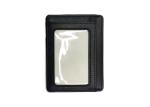Rectangle Leather 97mm Black Credit Card Organizer Wallet Custom Logo Card