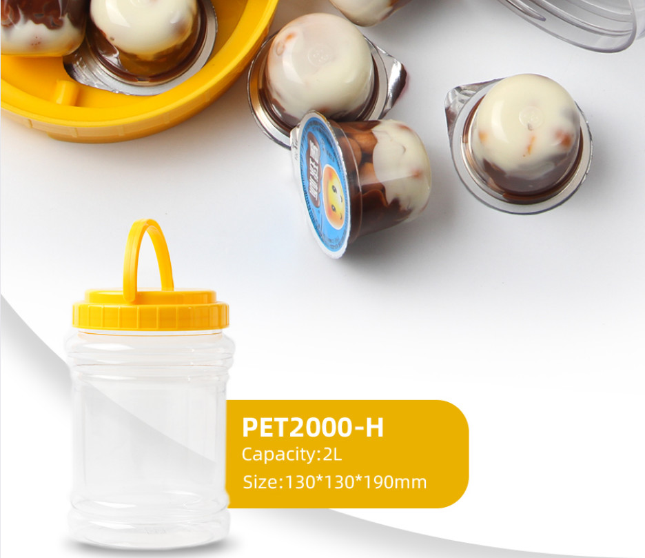 2000g Food Packing Plastic Jam Bottle PET Screw Top Jars
