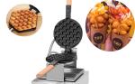 220V Commercial Electric Bubble Waffle Maker for Hong Kong Style Belgian Egg