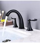 Brass 8In Widespread Centerset Bathroom Faucet In Chrome White Matte Black Gold