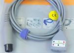 Gray Color 3 Lead Ecg Monitor Cable Excellent Compatibility CE Ul Iso