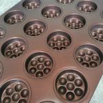 24 Cavity Cake Baking Tray 1.0mm Aluminum Steel Cake Pan PTFE 600*400*30