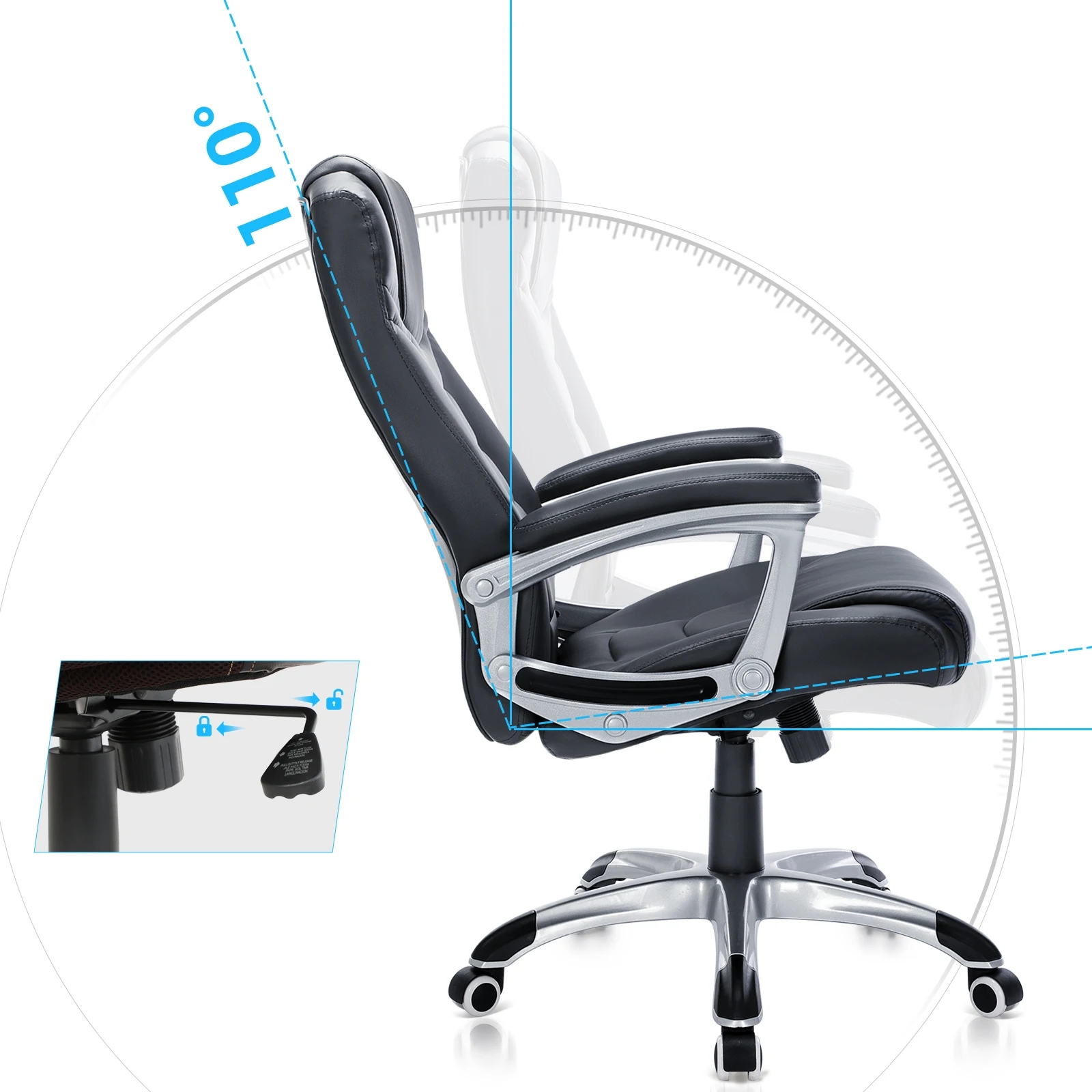 Swivel Ergonomic Leather Executive Chair ODM Ergonomic Executive Office Chair