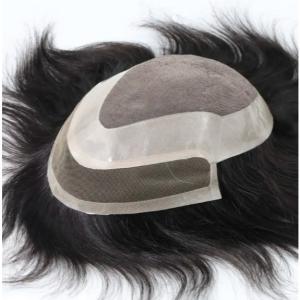 Quality Mens Toupee Hairpiece Fine Mono Hair System Replacement Poly Skin Around with lace front Men Wig wholesale