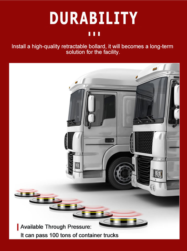 Automatic Bollards for Vehicle Control , Crash-Rated Hydraulic Retractable Barrier with Anti-Corrosion Coating