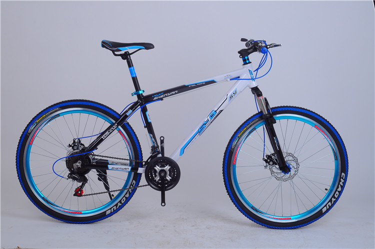 Hot sale OEM 21 speed double wall rim black hi ten steel 26 size MTB with suspension