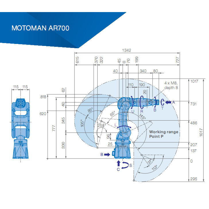YASKAWA AR700 Second Hand Robot For Arc Welders 8kg Payload