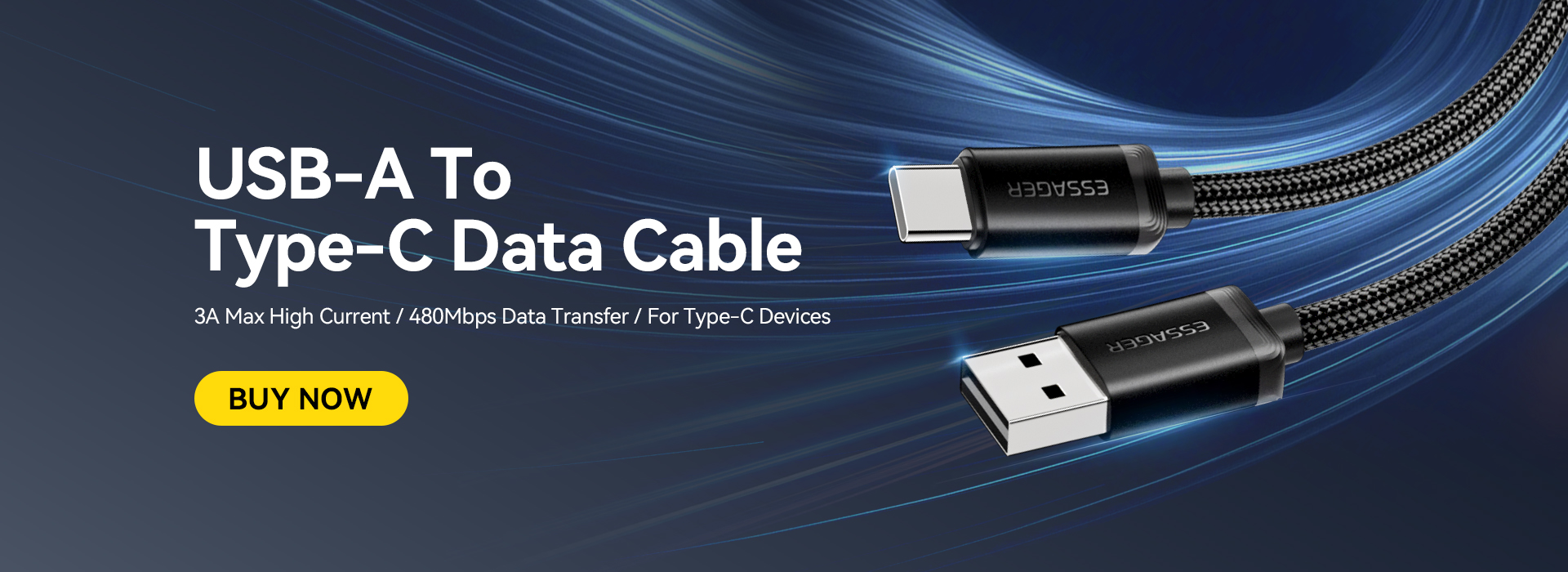 Braid Shielding USB A To C Cable USB C Charging Cord 60W 1m 2m 3m