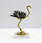 Home Decoration Copper Ostrich sculpture TableTop Crafts