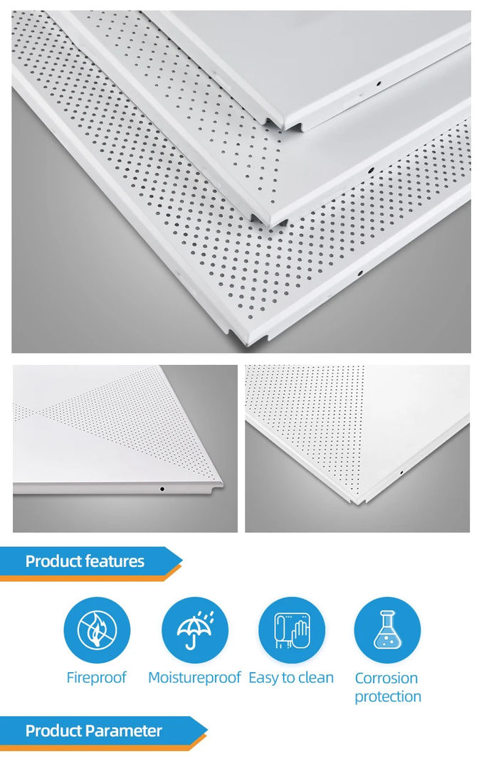 Durable Flase 60 X 60 Aluminum Ceiling Tiles Acoustic Plafond Decoration Metal Ceilings For School 5