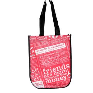 Quality Red Laminated PP Handle Promotional Non Woven Packaging Bags wholesale