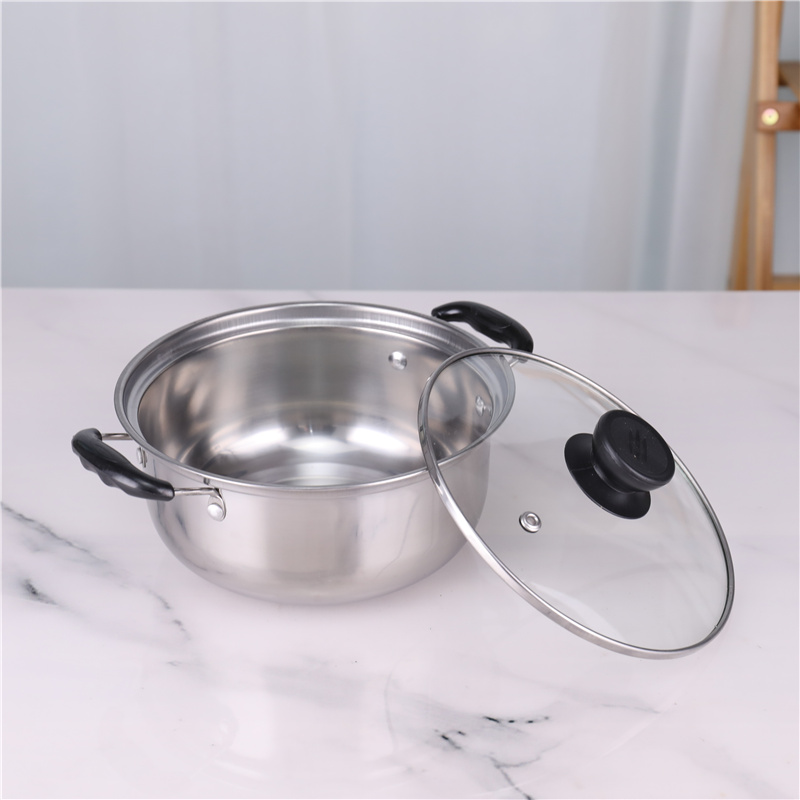 Glass lid 5pcs pot set stainless steel 410 cookware set