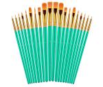 Customized Logo Green Art Brushes Set For Acrylic Oil Watercolor Painting