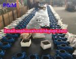 DIN cast iron wafer butterfly valve with pin
