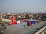 Custom High Density, PVC Tarpaulin Inflatable Paint Bunker Trampoline Combo