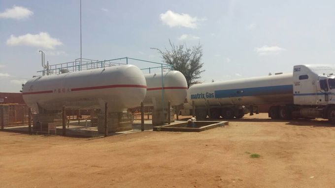 Propane Butane Gas Bullet Storage Tank For Big Gas Station Installation 100CBM