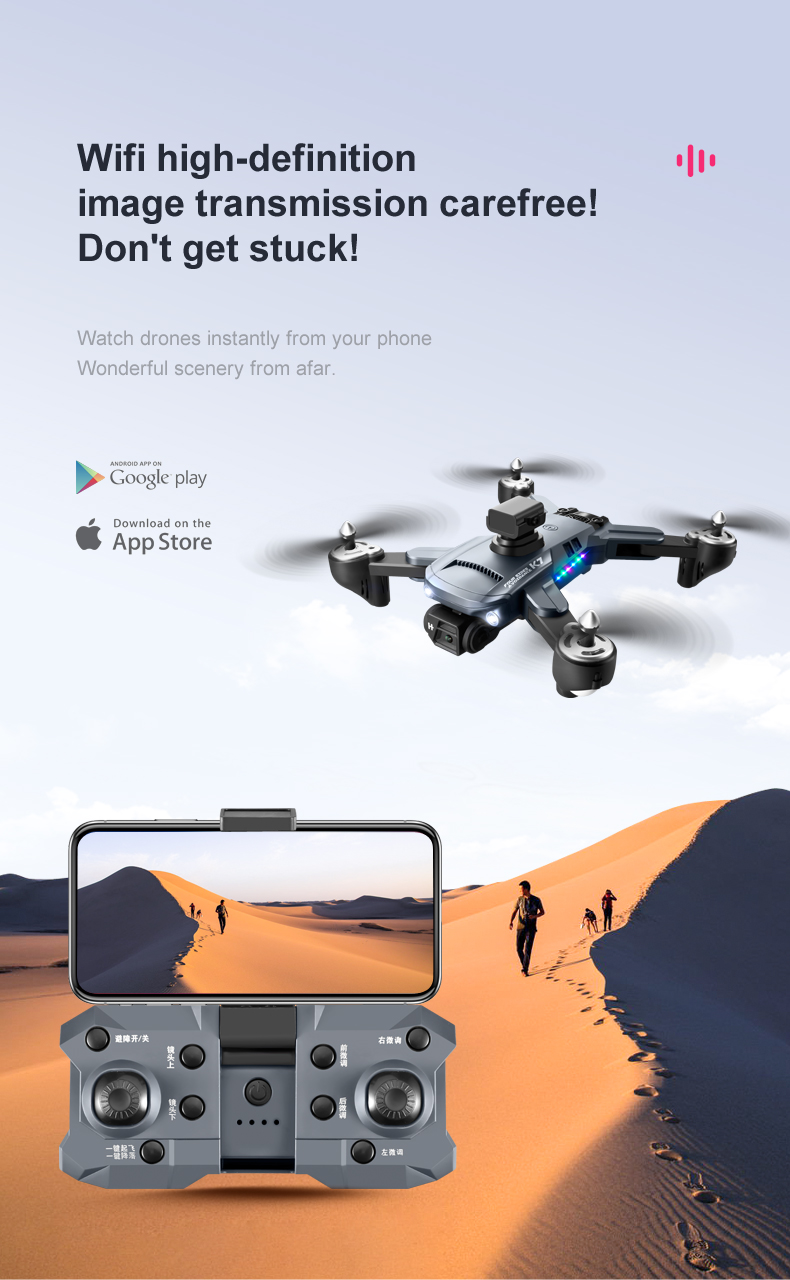 Battery 1800 mAh Plastic Foldable Dual Camera Wifi Fpv Obstacle Avoidance Mini Quadcopter Drone