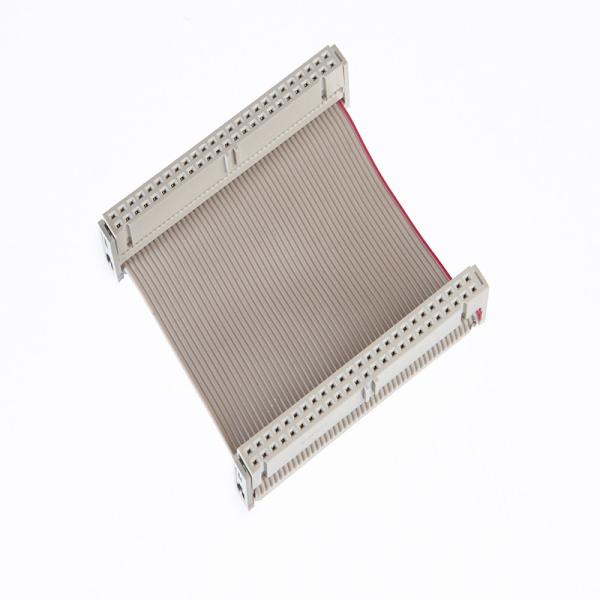 Cheap 50 Pin 2.54mm Pitch IDC Ribbon Cable 75mm Length With Grey Socket Connectors for sale