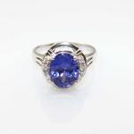 White Gold Plated 925 Silver Jewelry 8mmx10mm Oval Pink Cubic Zircon Ring(R0076)