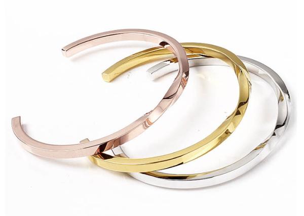 Mobius Ring Bracelet girls 4mm Twisted 18K Gold Squar Stainless Steel bracelet