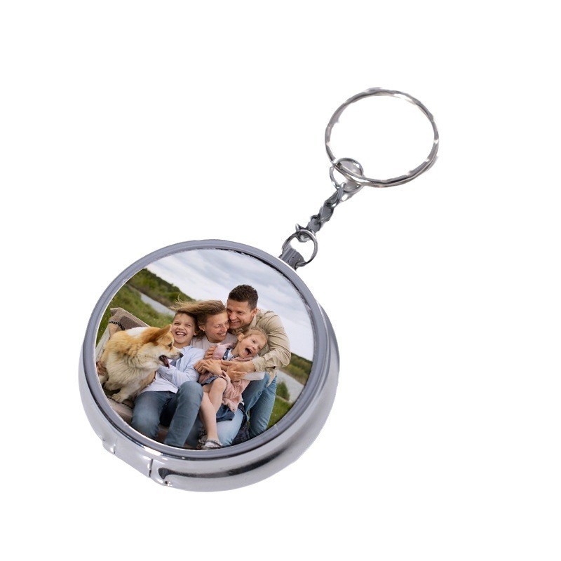 Round Sublimation Pill Box With Aluminum Insert For Sublimation Printing