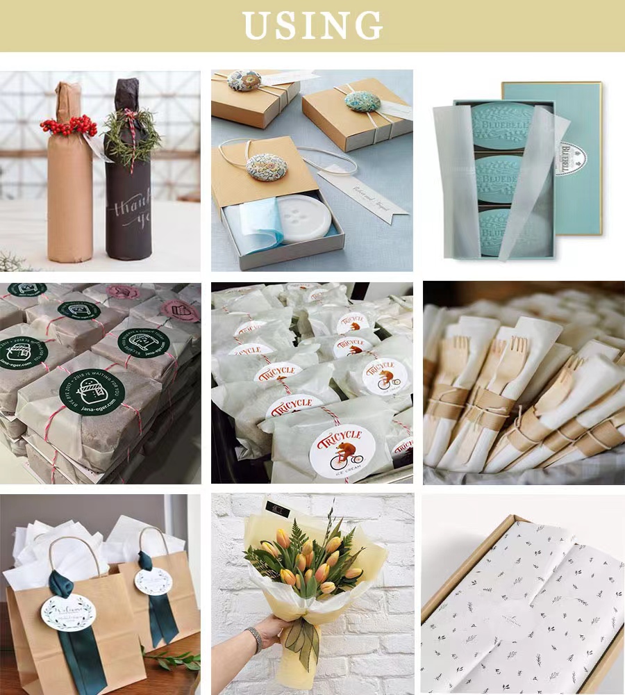 Colorful Innovative Biodegradable Packaging Custom Tissue Paper 50x70cm 17g