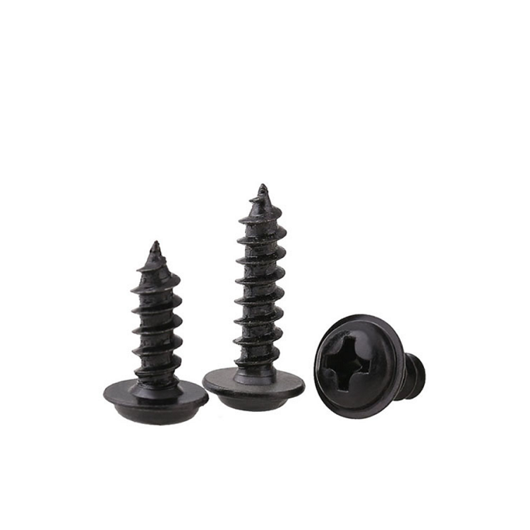 Metric Black Zinc Steel 8.8 Grade Cross Pan Washer Head Self Tapping Screw for Plastic