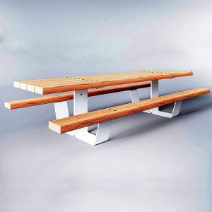 Quality Custom Make Outdoor Contemporary Picnic Table Wooden Steel Rectangular Shape wholesale