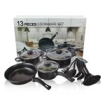Mordern Style 13 Piece Black Cast Iron Pan Set Non Stick Coating