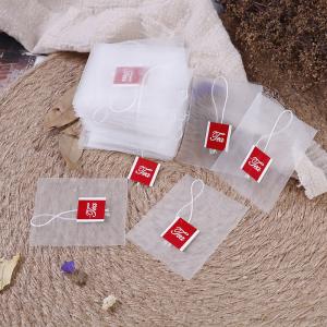 China Customize Size Heat Resistance Pyramid Nylon Tea Bags Mesh Filters Cloth With Label on sale