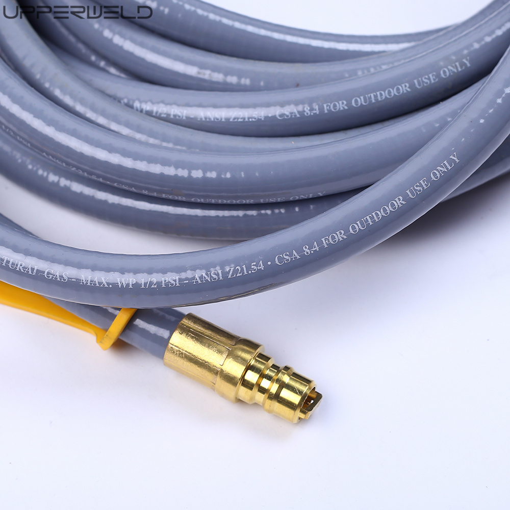 10/12/24 Feet Natural Gas Hose with Quick Connect Fittings and WELDING Hose in Silvery